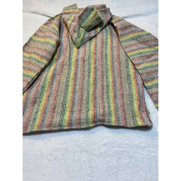 ARTESANIAS Acrylic BAJA SURF PONCHO HOODIE HOODED SWEATSHIRT JACKET Medium - Picture 12 of 16